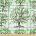 thumbnail image 2 of Ambesonne Tree Fabric by the Yard Microfiber, Swirled Lines Botanical, 1 Yard, Black Green White, 2 of 2