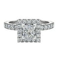 thumbnail image 4 of Petite Engagement Rings for Women Princess Cut Halo Diamond Ring 14K White Gold 1.05 CT TW, 4 of 5