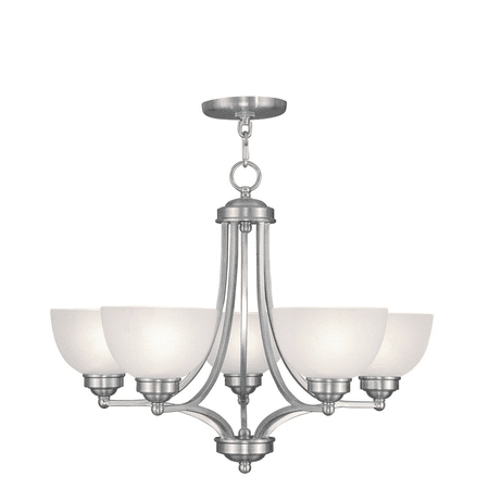 

Brushed Nickel Tone Finish Chandeliers Nickel Material Medium 20 Long 5 Light Fixture