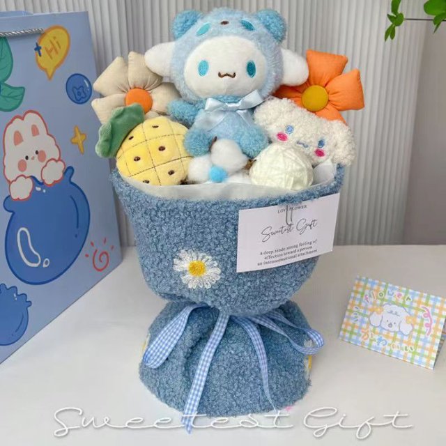 Kuromi Cinnamoroll Anime Buket, Mymelody, Pompurin, Hello Kitty, Sanurgente, Kawaii, Kartun, Lucu Boneka, Mainan, Anak Perempuan Had zhangmengya unisex