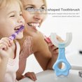 thumbnail image 2 of Cepillo de dientes para bebés Limpieza de dientes de silicona en forma de U para niños (Cat Blue 2-6) Ehuebsd sin BPA, 2 of 9