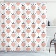 thumbnail image 1 of Valentine's Day Shower Curtain, Repeating Heart with a Crown Drawn by Hand, Fabric Bathroom Set with Hooks, 69W X 75L Inches Long, Blush Charcoal Grey, by Ambesonne, 1 of 3