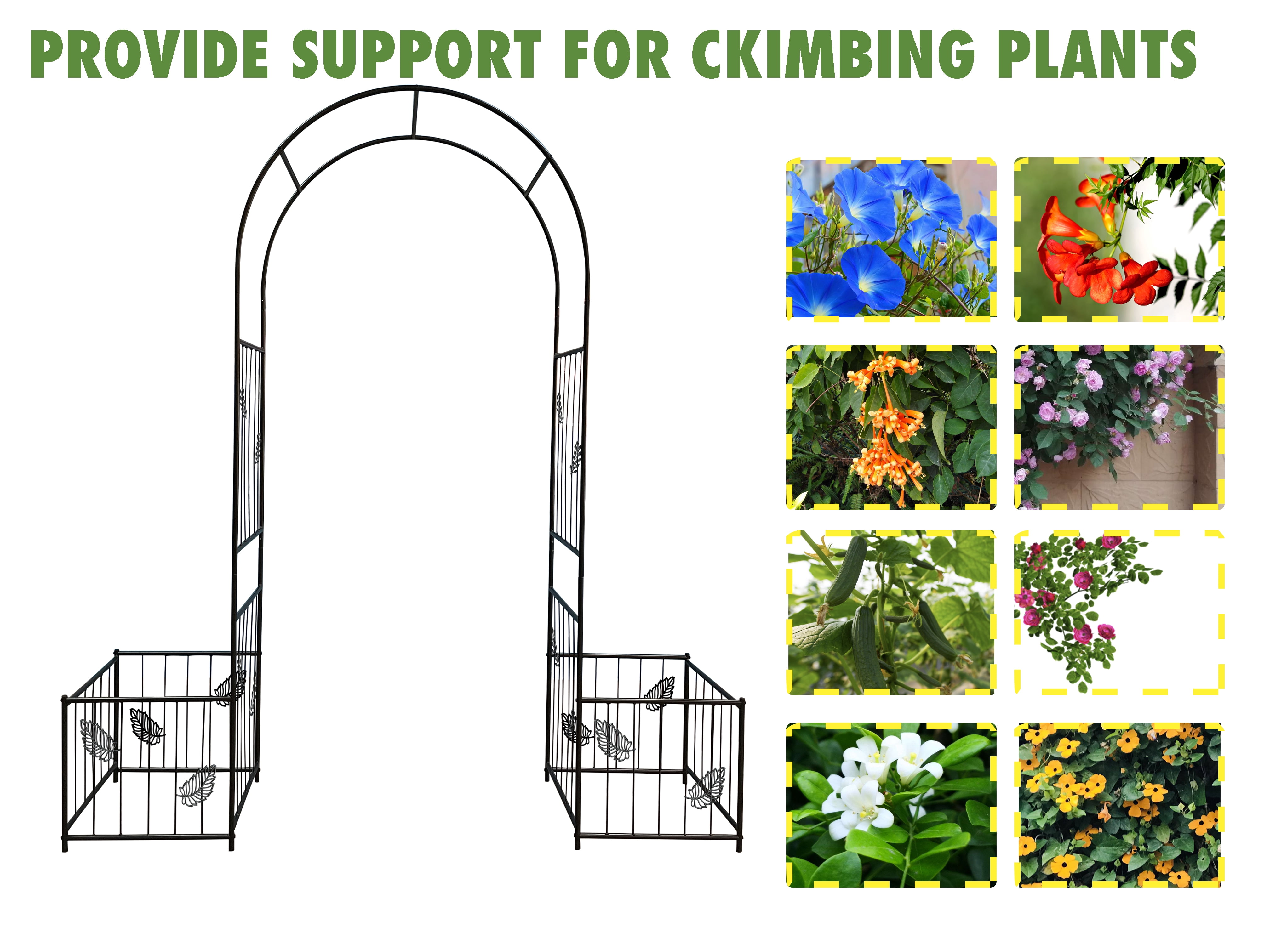 Metal Garden Arch Garden Arbor Trellis Climbing Plants Support Arch Outdoor Arch Wedding Arch Party Events Archway Black