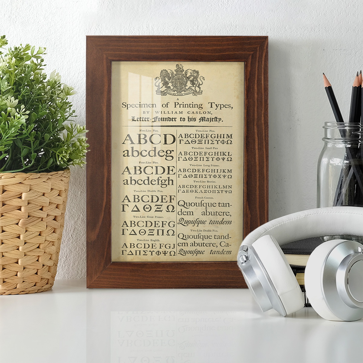 Encyclopediae VI -Framed Print w/glass-Chestnut