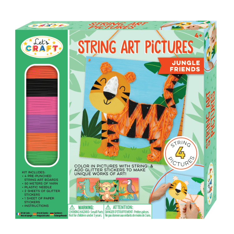Bright Stripes String Art Pictures Jungle Stringing and Lacing Kit
