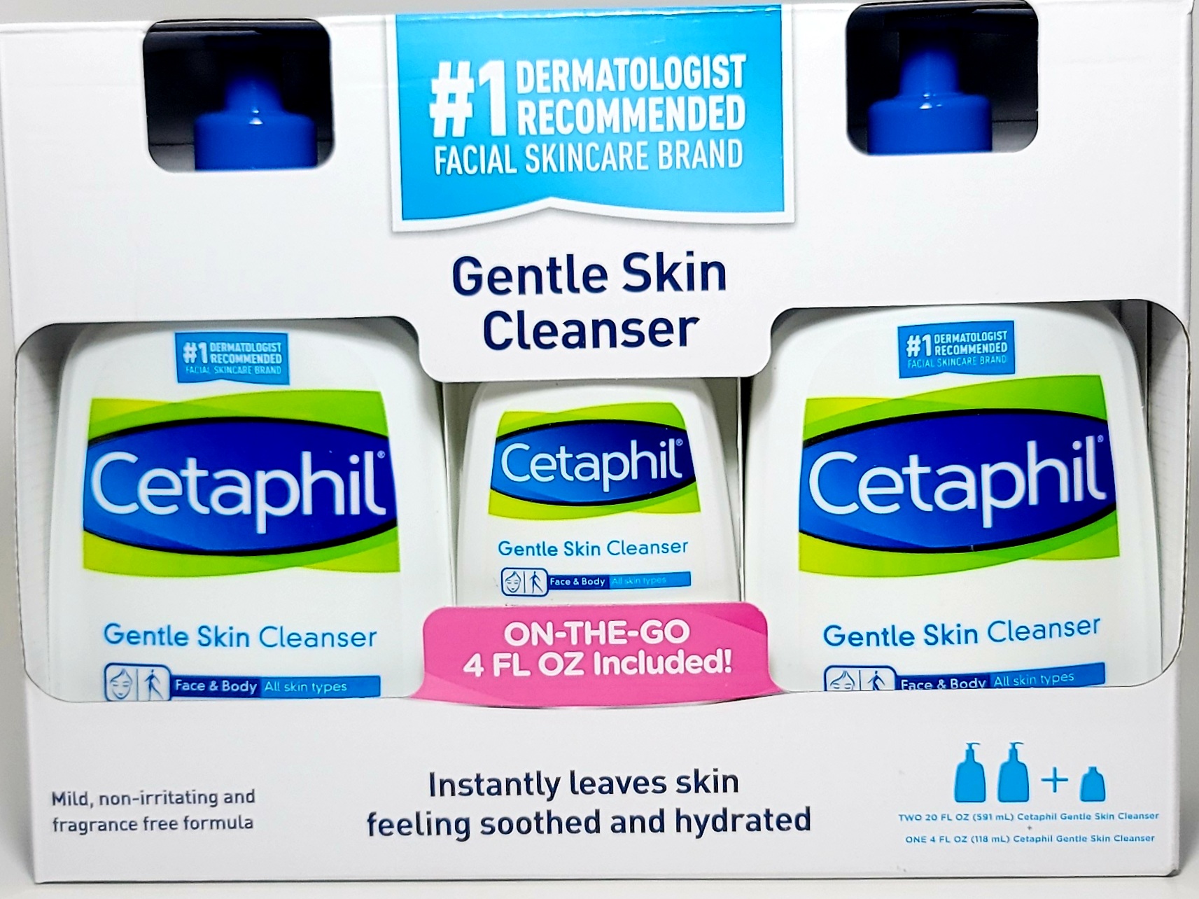 Cetaphil Gentle Skin Cleanser Set  Instantly leaves skin feeling soothed and hydrated  Contain 
