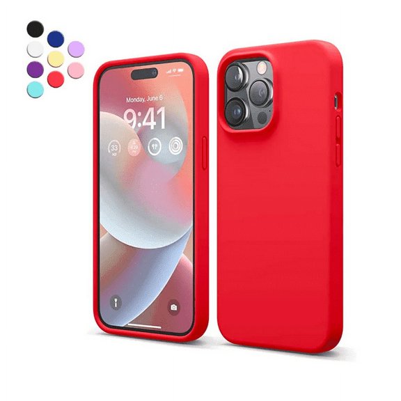 Entronix Silicone Case Compatible with iPhone 14 Pro, Protective Cover, Red