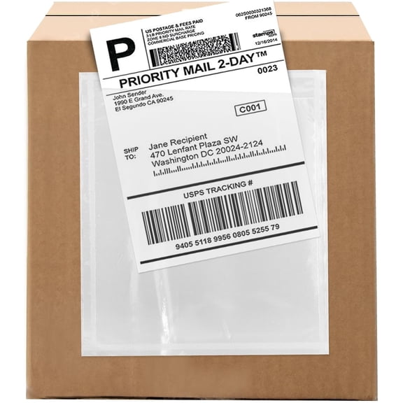 1000 Count 4.5" x 5.5" Shipping Label Envelopes, Clear Packing List Pouches with Self-Adhesive Back, Top Loading for Shipping Labels Sleeves, for Packing Slips, Labels Invoices & Paperwork. GPI