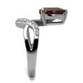 thumbnail image 5 of Silver Womens Ring Anillo Para Mujer Stainless Steel Ring with AAA Grade CZ in Garnet, 5 of 5