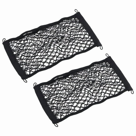 2Pcs 45X25CM Car Trunk Net Pocket Car Cargo Storage Bag Car Interior Net Pocket Suitable for Trucks, Cars, SUVs, Boats,2 x Black cargo nets 1set of accessories,black