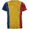 thumbnail image 2 of Distressed Romanian Flag All Over Mens T Shirt Multi 2XL, 2 of 2