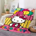 3D Cartoon Hello Kitty Cat Sanrio Girl Soft Blankets Keep Warm Throw