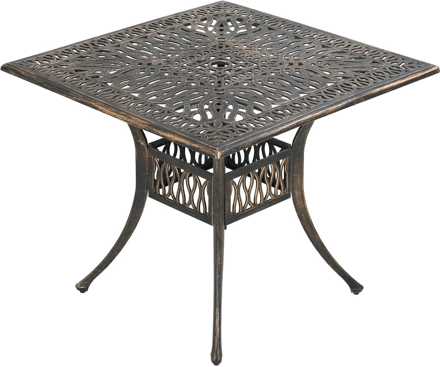 Fdw Patio Dining Table Outdoor, Wrought Iron Patio Dining Table For 6