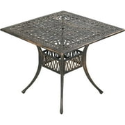 FDW Table Chairs Chat Weather Resistant Wrought Iron Furniture Outdoor Dining Set Patio, Bronze