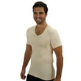thumbnail image 3 of 100% Tencel Slim Fit V-Neck Undershirt with Sweat-Proof Underarm Shields, 3 of 4