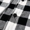 thumbnail image 4 of LYSMORA Mens Plaid Button Down Hooded Shirt Long Sleeve Chest Pocket Casual Outdoor Hoodie Shacket, 4 of 5
