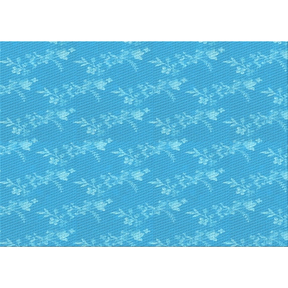Ahgly Company Machine Washable Indoor Rectangle Transitional Bright Turquoise Blue Area Rugs, 6' x 9'