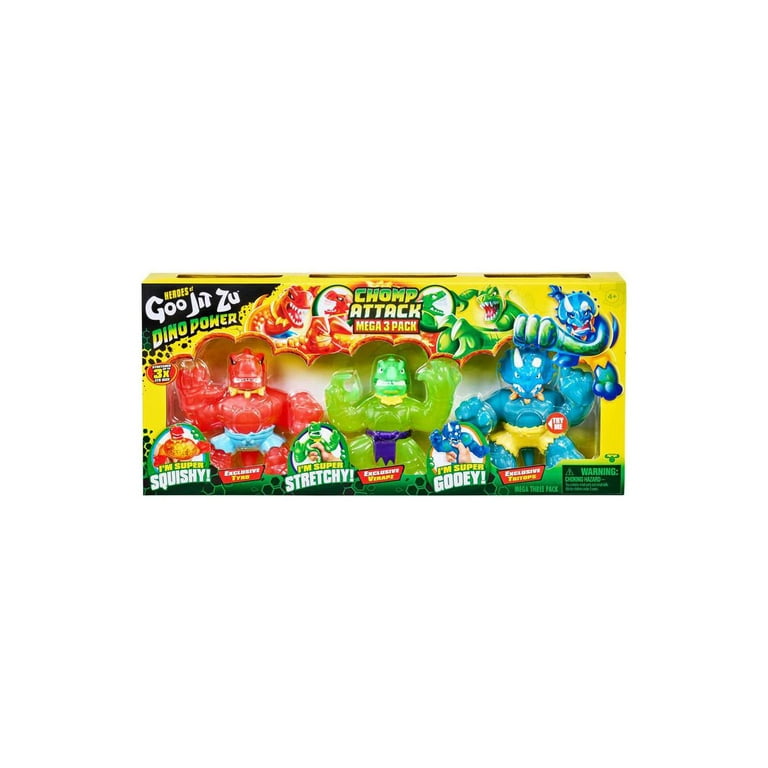 Brand New Goo Jit Zu Dino Power Chomp Attack Mega 3 Pack, MOY41257
