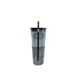 thumbnail image 1 of Soidarity Taza de paja transparente de doble capa de 770ml, botella de agua reutilizable con tapa, Picnic, Camping, senderismo, ciclismo, taza para beber Ropa Deportiva, Zapatos Negro 710ml Soidarity OD027967-02, 1 of 6