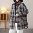 thumbnail image 4 of Cute Cardigans Women Plaid Fleece Lined Thickened Color Casual Long Sleeve Button Up Shirt Jacket Cozy Comfort Fit Light Weight Cardigan, 4 of 5