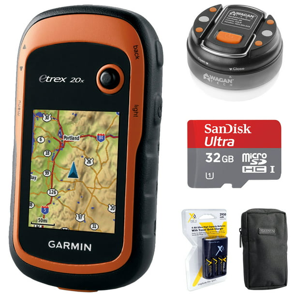 Garmin eTrex 20x Handheld GPS (010-01508-00) with 32GB Accessory Bundle Includes, 32GB Memory Card, LED Brite-Nite Dome Lantern Flashlight, Carrying & 4x Rechargeable AA Batteries w/ Charger - Walmart.com