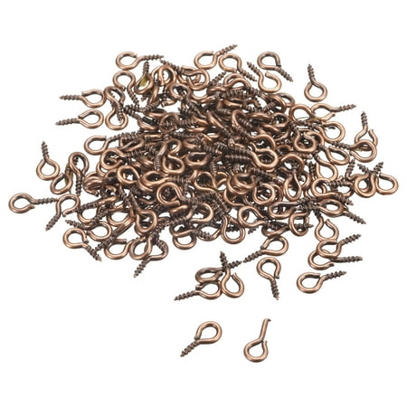 

300 Pack Small Screw Eye Hooks Mini Eyelets Screws 5x10x1.2mm Copper Tone