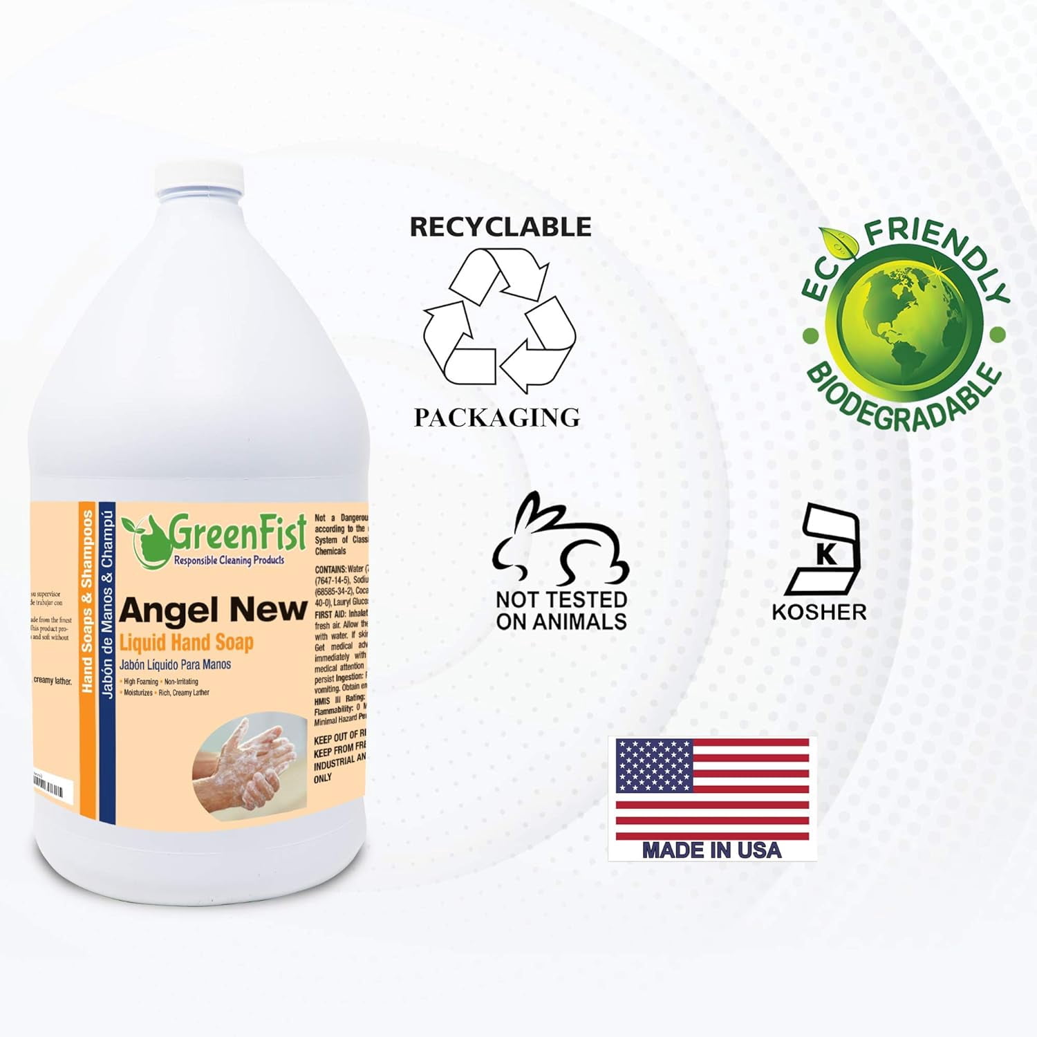 [ Liquid Hand Soap Wash Refill Biodegradable 4 X 128 ounce, (4 X 1 Gallons) 4 Pack