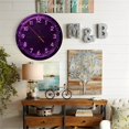 thumbnail image 4 of Purple Neon Clock Wall Decor Modern Home Decor 10-Inch Silent Wooden Wall Clock, Battery Operated (AA Batteries Not Included), Artistic Home Decor, 4 of 7