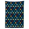 thumbnail image 3 of Ambesonne Cars Tablecloth Rectangular Table Cover, Mini Retro Vehicle on Road, 52"x70", Dark Blue Aqua Mustard, 3 of 4
