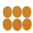 thumbnail image 1 of 6x Self-Adhesive Cloth Patch Oval Patch Embroidery Patch On Knee Elbow Used Yellow, 1 of 6
