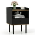 thumbnail image 1 of Gymax Nightstand w/ Drawer Bed Side Table w/ Wide Tabletop & Open Shelf, 1 of 7