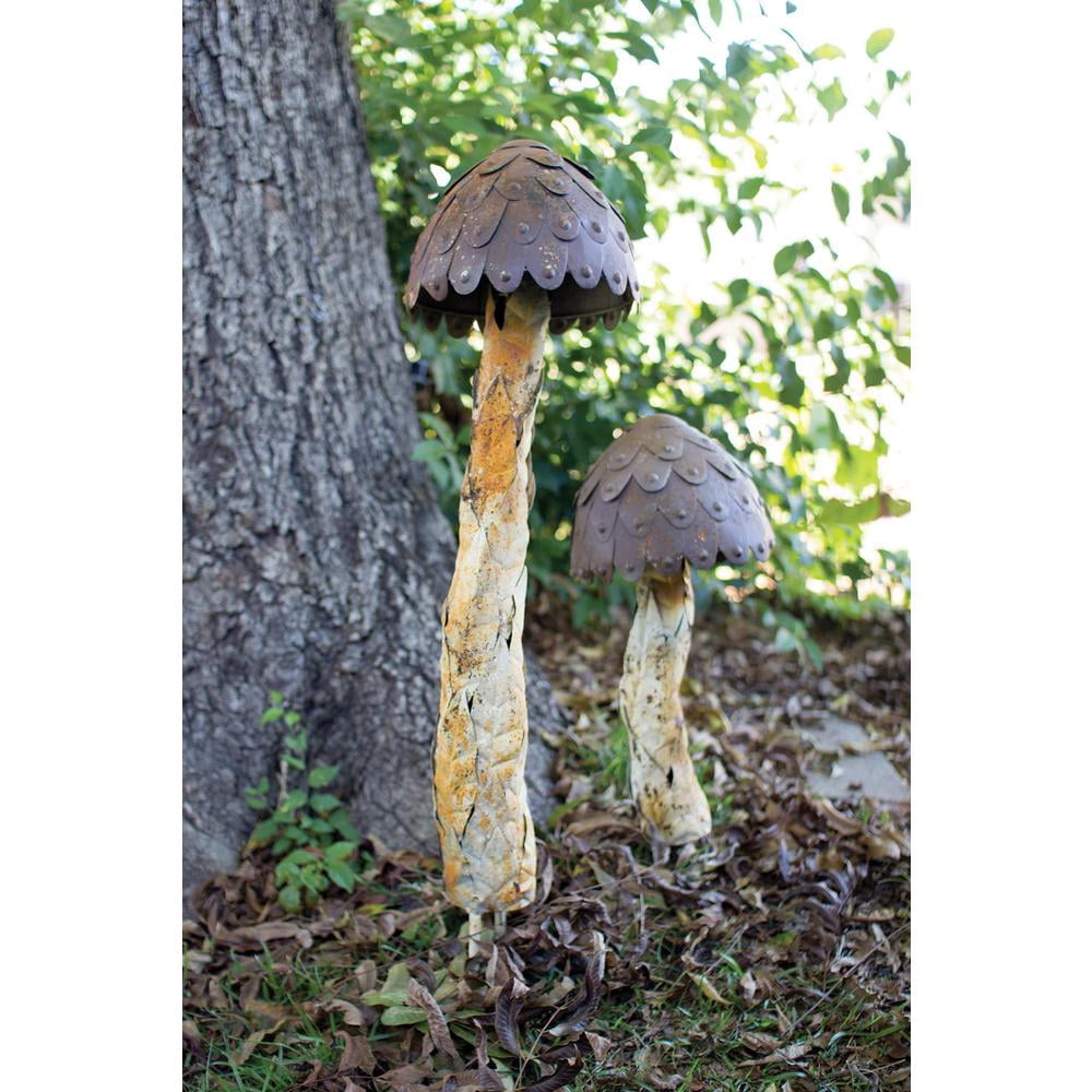 Set Of Three Rustic Metal Mushrooms By Kalalou - Thumbnail 3