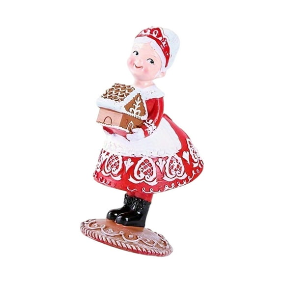 Traditional Santa Couple Resins Figurines Vintage Christmas Gingerbreads Statues Mantels Decorations for Holiday Parties