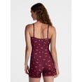 thumbnail image 3 of No Boundaries Fit Stretch Lace Trim Scoop Neck Romper, Women's XS-XXXL, 3 of 5