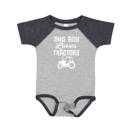 

Inktastic Farming This Boy Loves Tractors Gift Baby Boy Bodysuit