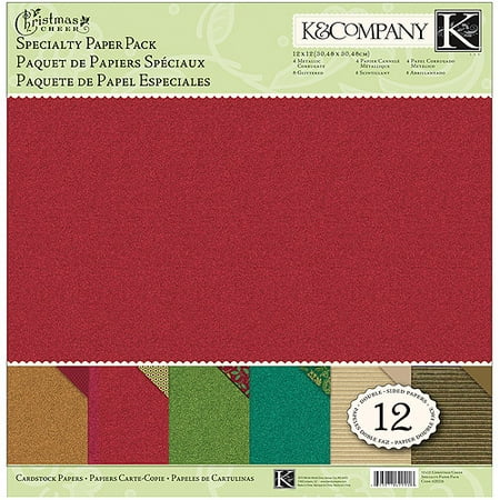 Christmas Cheer Specialty Paper Pack 12x12, 12 Sheets