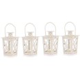 thumbnail image 1 of Linterna colgante/de piso de vidrio, linterna de vidrio portátil, linterna de té pequeña retro de hierro, decoración del hogar/luz colgante de patio (blanco, 4 piezas), 1 of 5