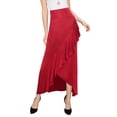thumbnail image 3 of Made by Johnny Women's Wrapped High Low Ruffle Maxi Skirt XL RED, 3 of 6
