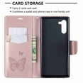 thumbnail image 4 of Dteck Case For Samsung Galaxy Note 10 Fashion Wallet Purse 3D Embossed Butterflies Premuim PU Leather Flip Cover Ultra Slim TPU Inner Bumper Hand Strap Magnetic Card Slots Pink, 4 of 5