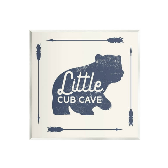 Stupell Industries Little Cub Cave Bear Sign Graphic Art Unframed Art Print Wall Art, Design by Lil' Rue