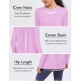 thumbnail image 4 of Pinspark Long Sleeve Workout Tops for Women Solid Athletic Shirts Lightweight Yoga Shirt Stretchy Running Top Loose Fit, 4 of 6