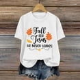 thumbnail image 4 of Women Funny Christian T-Shirts Thanksgiving Fall for Jesus He Never Leaves Short Sleeve Tees Casual Crewneck Loose Tops, 4 of 4