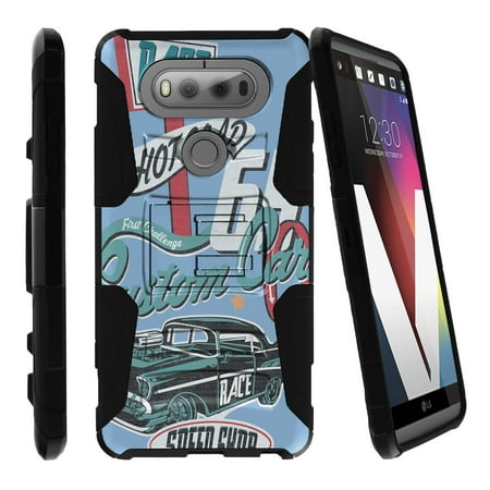 LG V20 Case | V20 Case Shell [Clip Armor]- Premium Defender Case Hard Shell Silicone Interior with Kickstand and Holster by Miniturtle® - Hot Road Custom