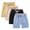B, variant on 4 Pack Boys Girls Cotton Linen Shorts Elastic Waist Drawstring Short Pants Summer Casual Beach Lightweight Athletic Shorts