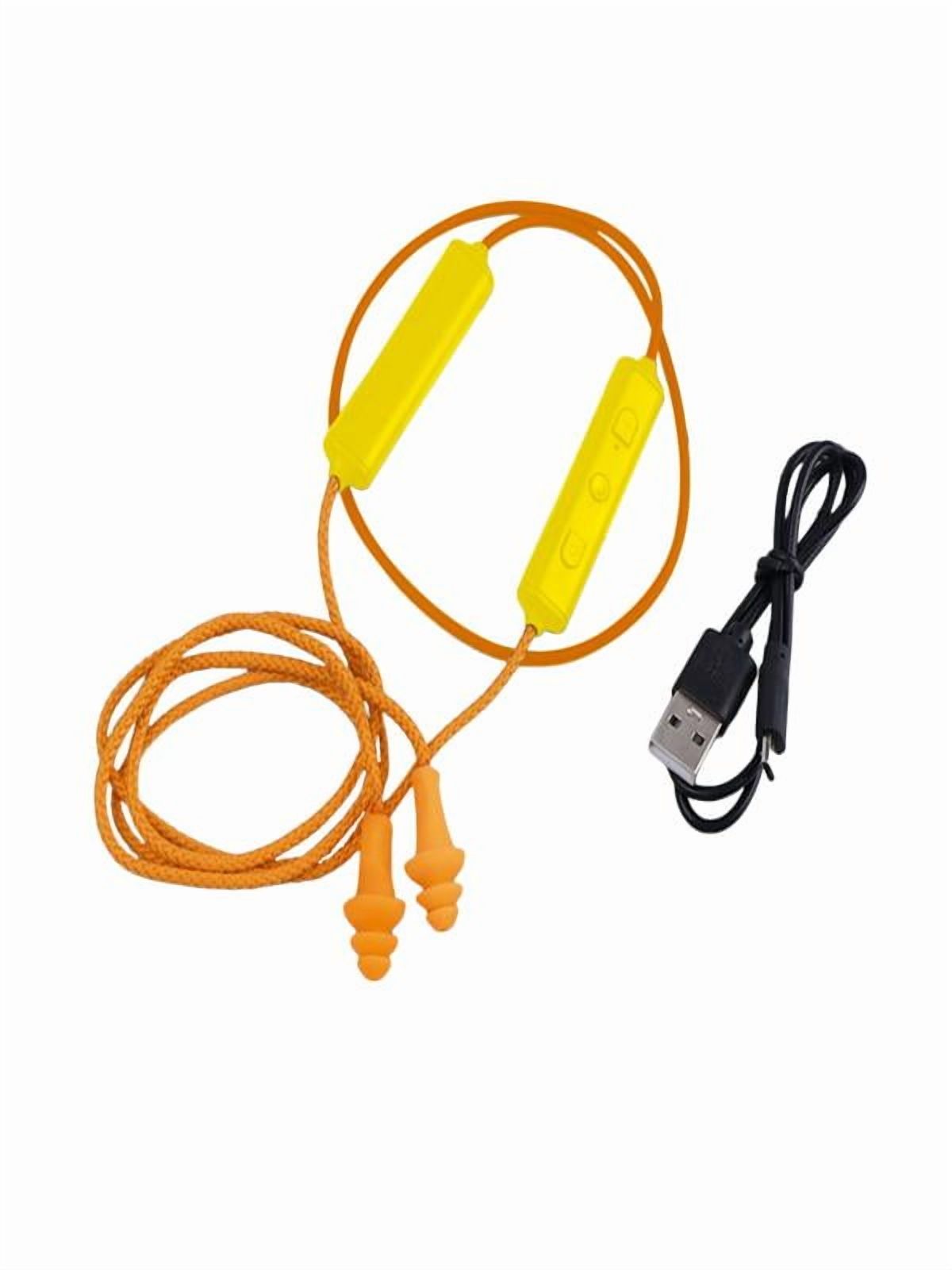 Hidden Earphone Ear Plugs For Work - Noise Isolating Earbuds For Construction & Noisy Environments, Yellow 40-Inch