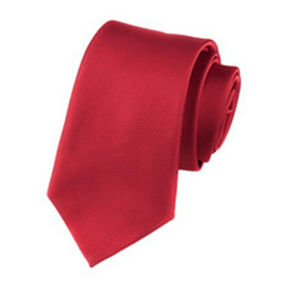 Elvqul Mens Formal Necktie Party Solid Color Wedding Red Business Necktie