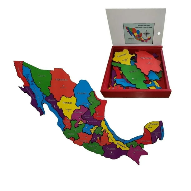 Rompecabezas Grande Madera República Mexicana Juego De Mesa ROMPECABEZAS ROMPECABEZAS