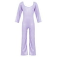 thumbnail image 4 of uublik Jumpsuit Girl Sequins Long Sleeves Round Neck Trousers Flared Pants Party Festival Clothes Size 2T-17 Purple, 4 of 4
