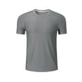 thumbnail image 4 of Men's Quick Dry T Shirts Short Sleeve Sport Tops Lightweight Gym Running T Shirt Men Breathable Activewear Gray M, 4 of 7