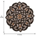 thumbnail image 7 of Embroidered Beaded Placemat 14" Round Set of 2 Brown/Gold Handmade w/Beads Scratchproof Decorative Placemats Accessory for Table Set Kitchen Decor Beadwork Table Mats, 7 of 7